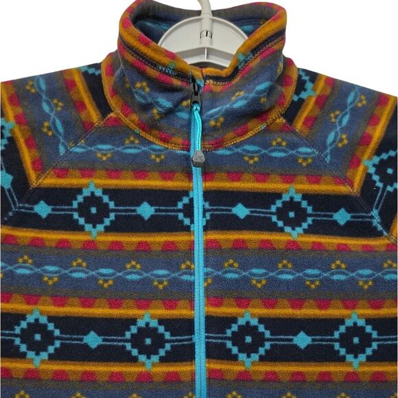 Eddie Bauer Aztec Print Fleece Quarter Zip Pullover Women's Large Warm - Picture 2 of 10